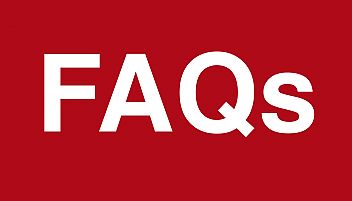 FAQs mit rotem Hintergrund